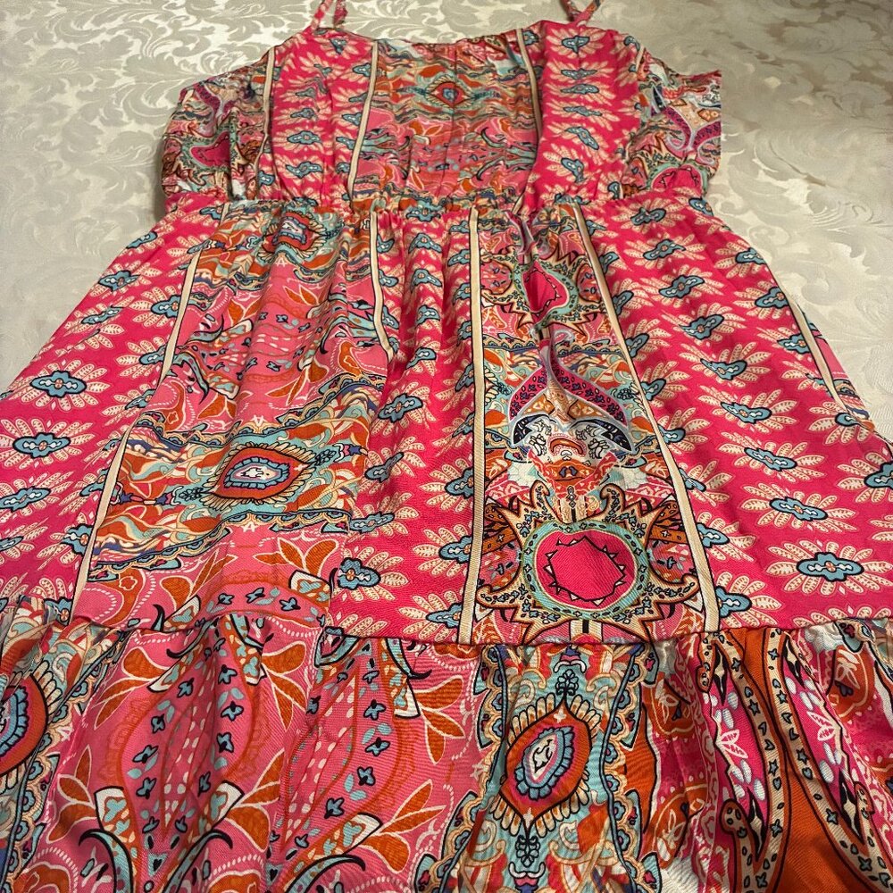 PRETTYGARDEN Women's Summer Sundress Casual Spaghetti Strap Floral - M - Picture 4 of 7